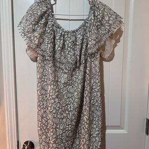 Umgee Black and White Strapless Dress Small